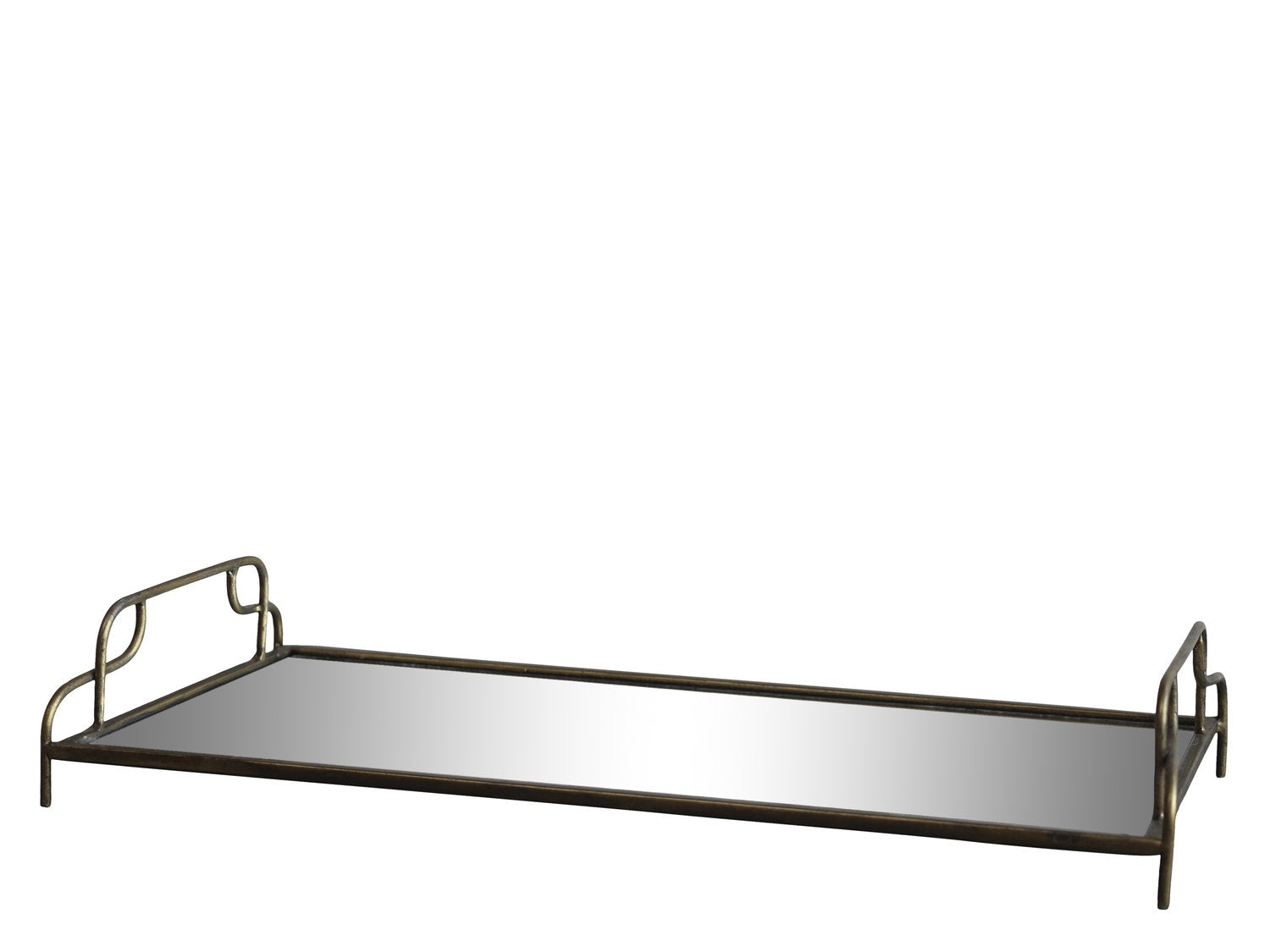 Spejlfad med håndtag 8x47,5x25 cm Antique messing by Chic Antique