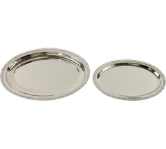 Ovalt fad med bling kant – Sølv – Sæt med 2 stk. by Hoff