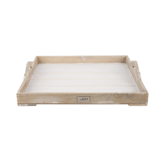 Firkantbakke XL – Hvid og natur 60 x 60 x 10,5 cm by Collect