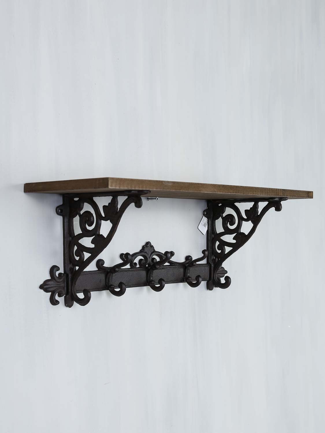 Knagerække med 5 kroge og hylde 58x20x22 cm by C&E