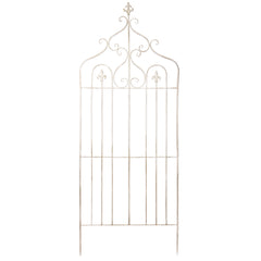 Cremefarvet metal gitter med dekorative detaljer by Deko