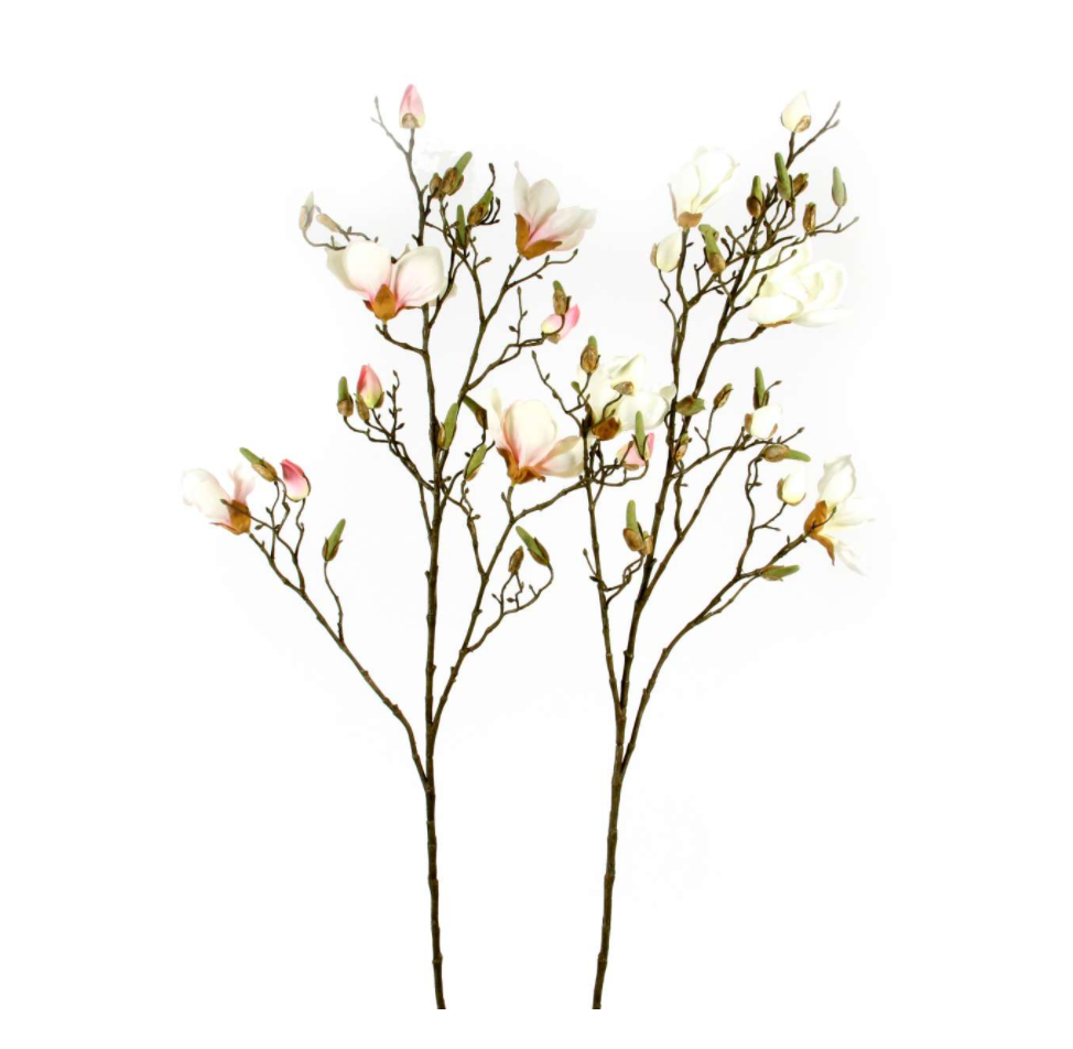 Magnolien 109 cm – Hvid kunstig gren med blomster by SL