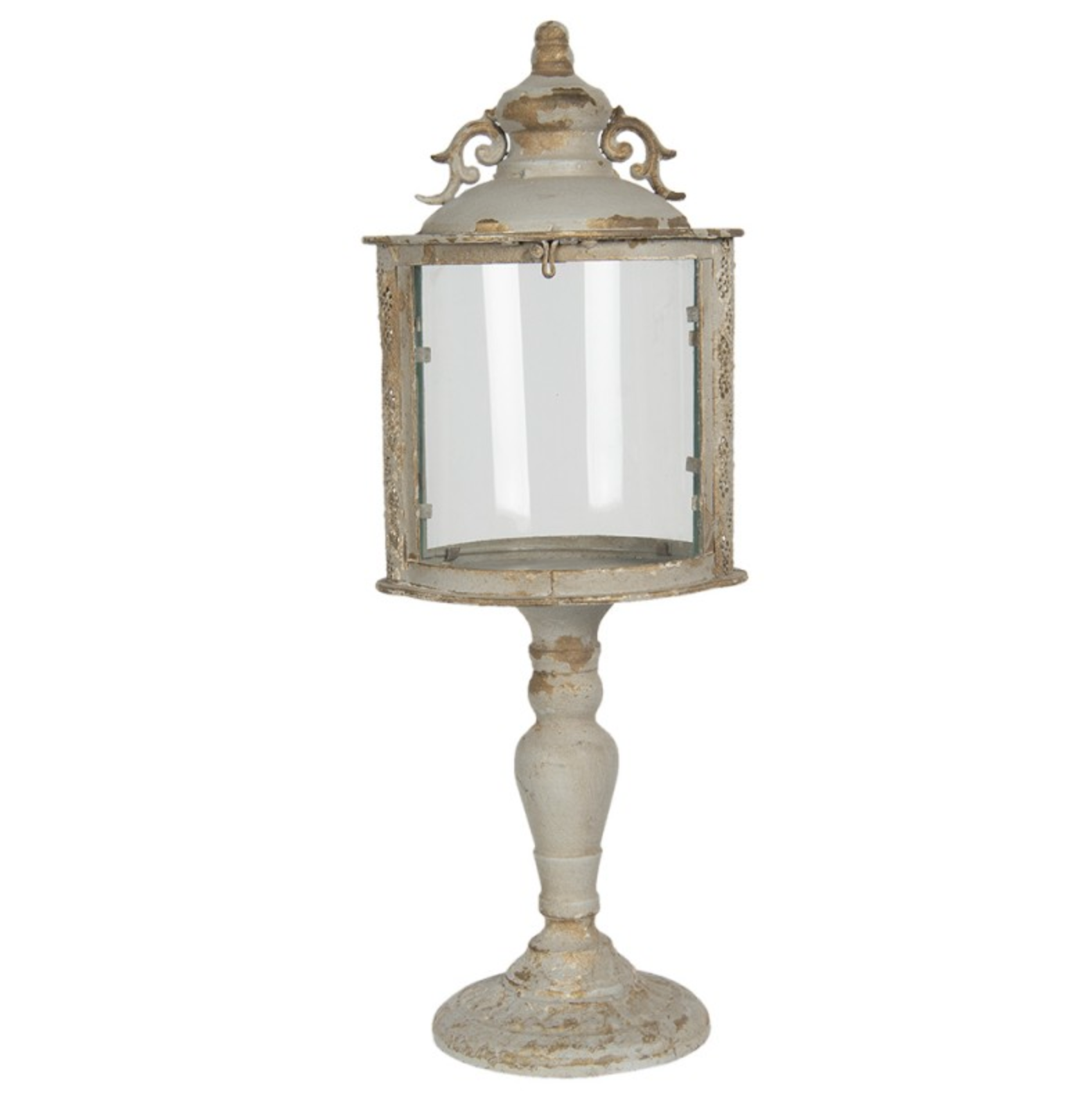 Lanterne Hvid med patina 23 x 17 x 62 cm by C&E