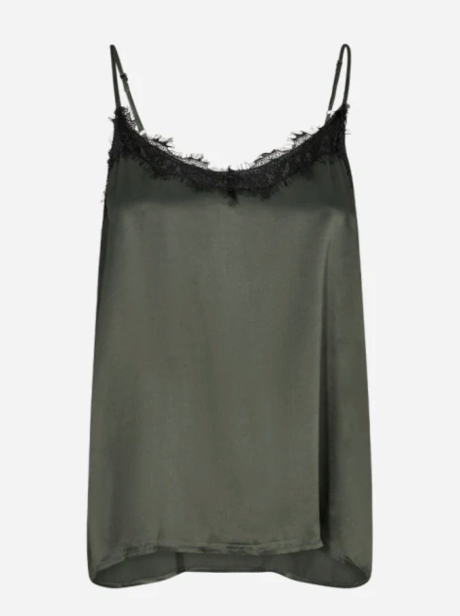 Soyaconcept satin top med blonde grøn by Krone 1