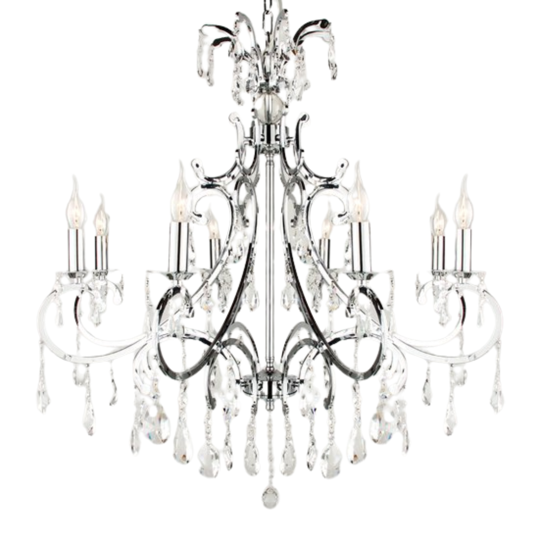 Lysekrone "Luzia" 8 arme glans chrome by Collectione