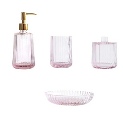 Badeværelses sæt (sæt af 5) Rosa – Elegant og praktisk tilbehør til badeværelset by Krone 1 - Kina