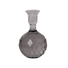 Krystal facetslebet kugle lysestage – grå, 16,5xØ10 cm by EJA