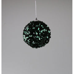 Julekugle Grøn med Pailletter 8 cm by Am Design