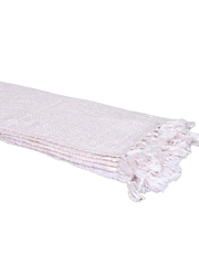 Stikket Plaid med kvaster 130x170 cm rosa by Collect