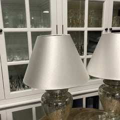 Lampeskærm hvid/sølv shiny 16x35x24 cm by Suprise