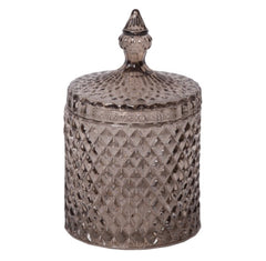 Opbevaringskrukke med ternet mønster, brun 17x10 cm by EJA