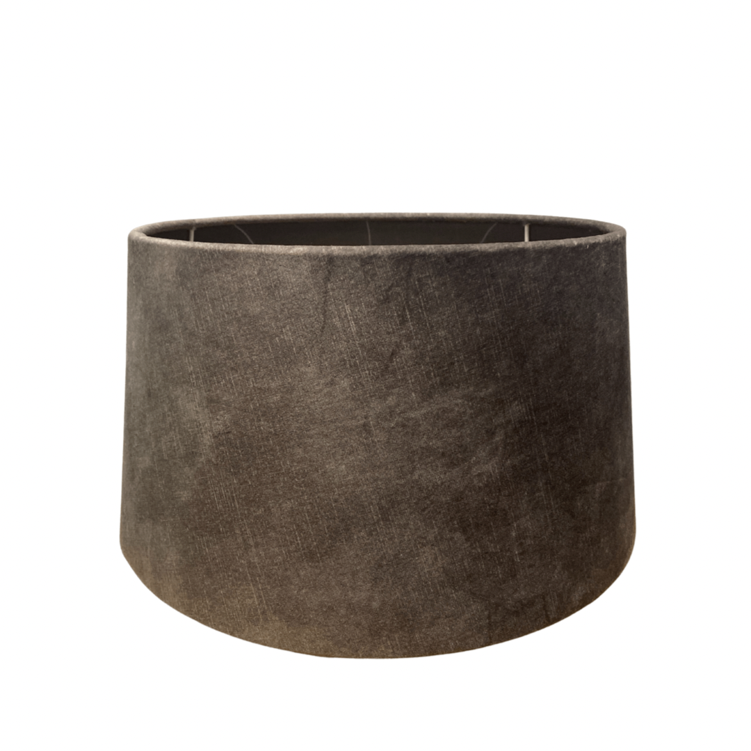 Lampeskærm halv høj i grå med transparent inderside – 35x40x18 cm by CM