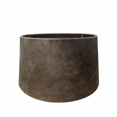 Lampeskærm halv høj i grå med transparent inderside – 35x40x18 cm by CM