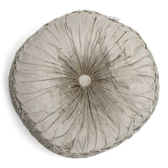 Cushion Velvet Smock Beige 40x40 cm Elegant Rund Velourpude by M&M