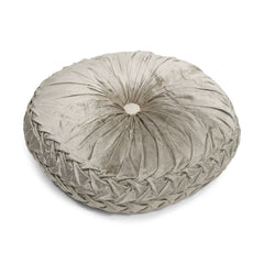 Cushion Velvet Smock Beige 40x40 cm Elegant Rund Velourpude by M&M