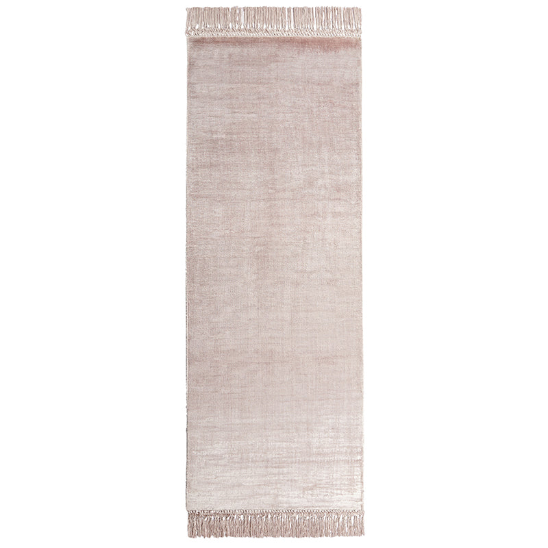 Pink Fringe Rug 1 Elegant lyserødt tæppe med frynser by ByLiving