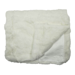 Hvidt kanin pels plaid 130x180cm by M&M