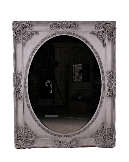 Spejl m. detajler Antik grå 125x158cm by Krone 1