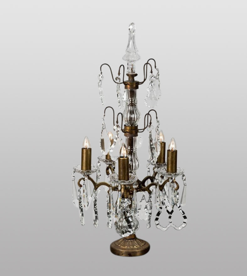 Tafellampe "Vienne" Klassisk bordlampe med krystal og antik look by Des