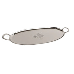 Tray 62x22x6cm Oval With Handle silver