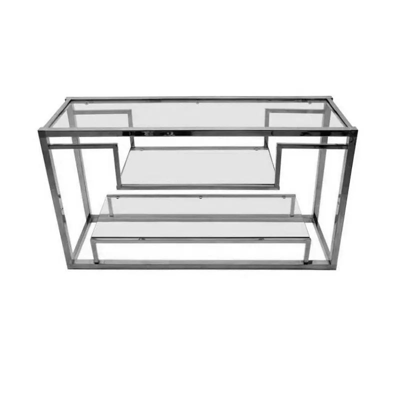 Konsolbord med glas hylder 150x40x75cm