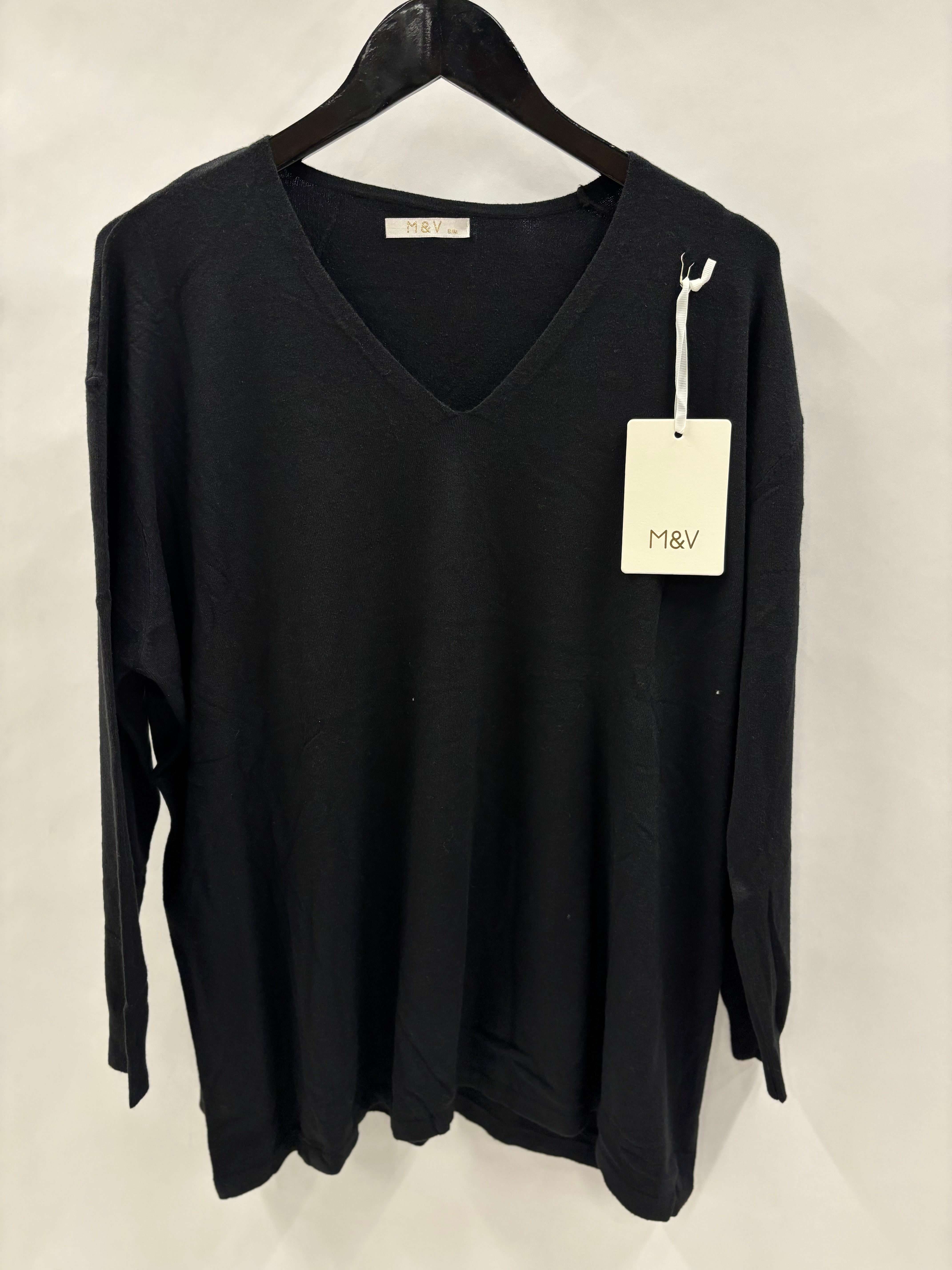 Strikbluse V-Udskæring