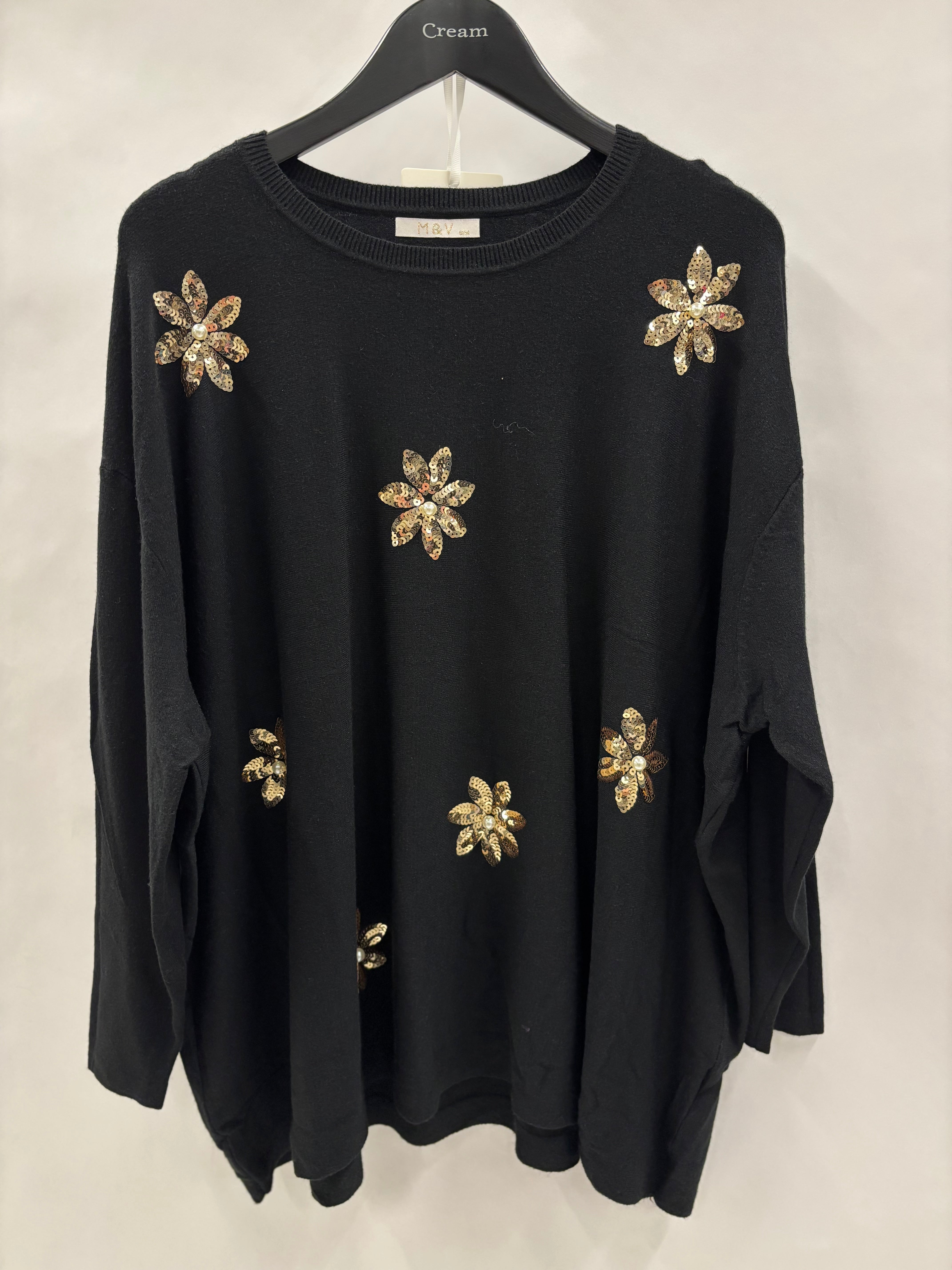 Strikebluse Pallietblomster