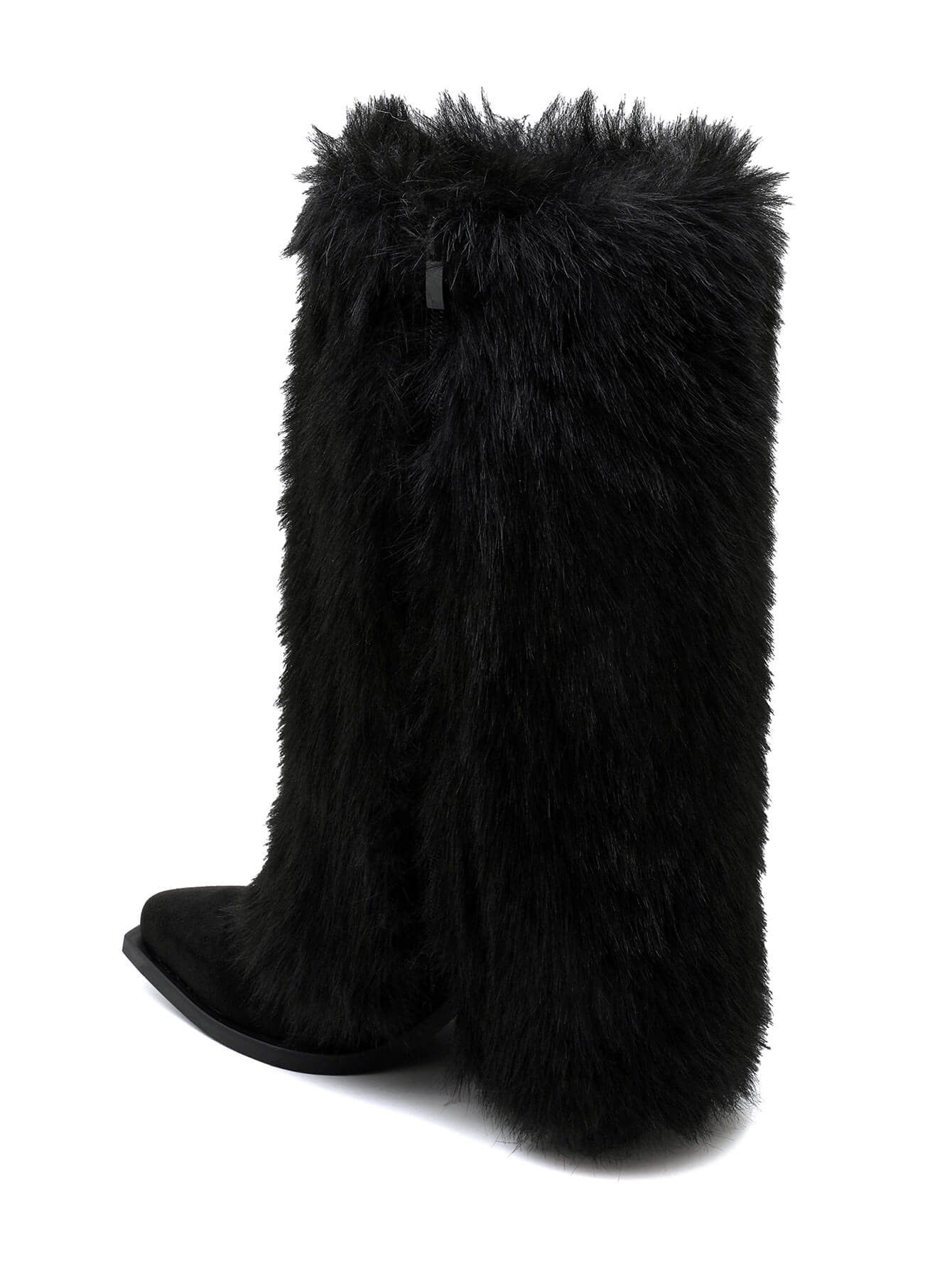 Cowboystøvler med pels fold