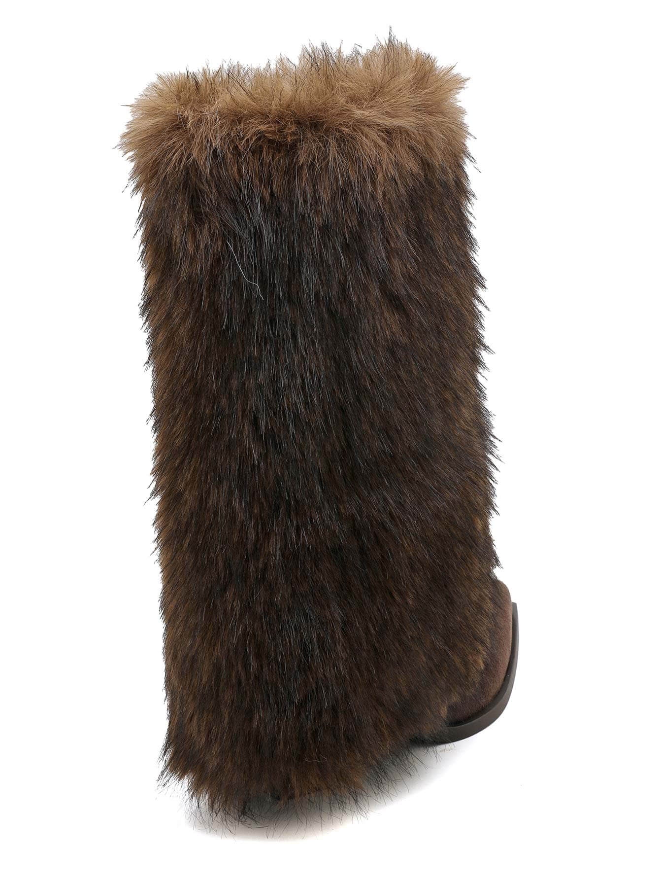 Cowboystøvler med pels fold