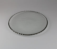 Skål Klart glas med sølvkant 22 cm diam