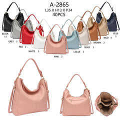 Skuldertaske med lynlås 35x13x34cm - Ingen returret - ITFEB25