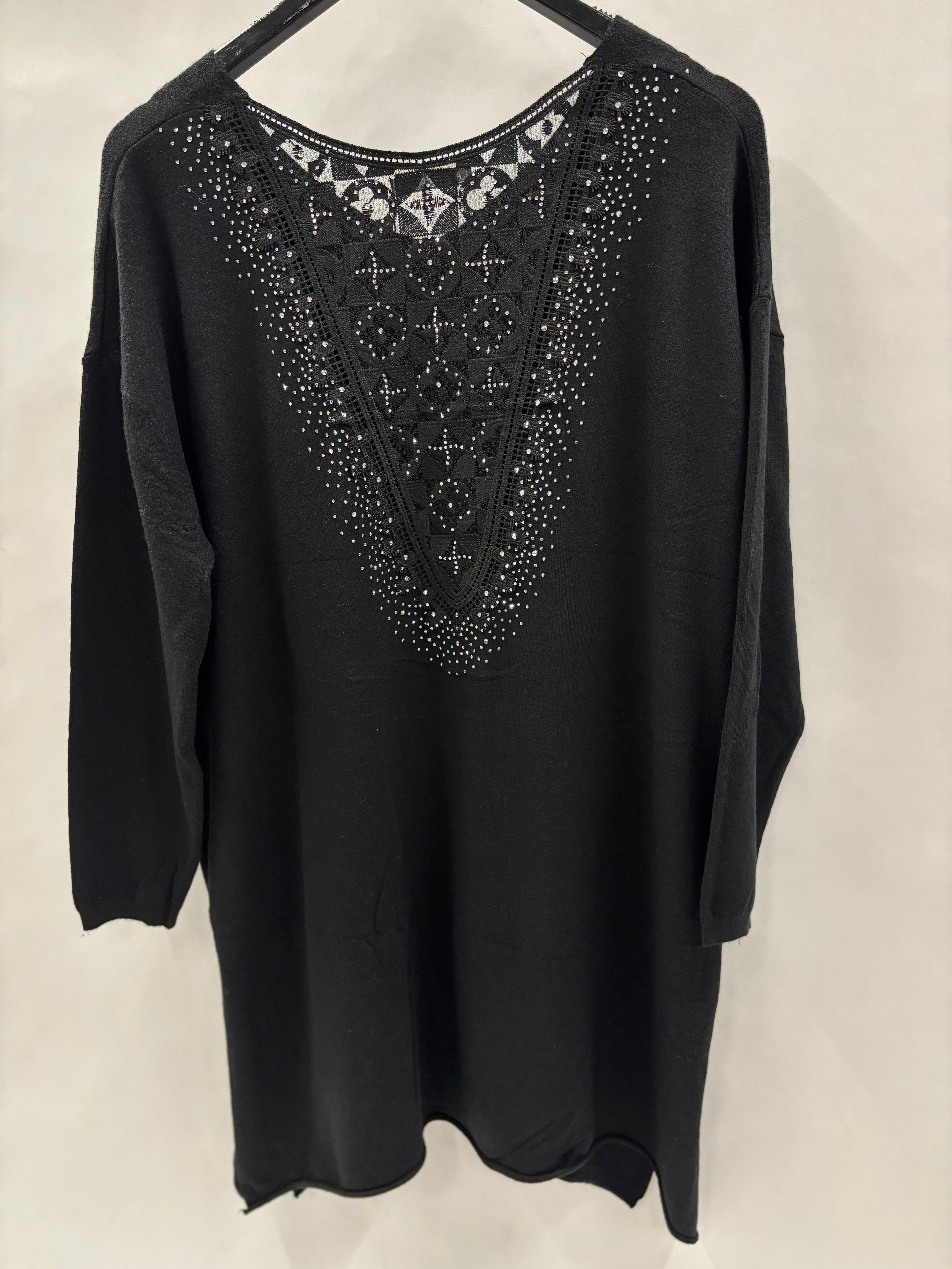 Strikbluse, Hæklet Ryg