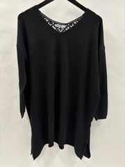 Strikbluse, Hæklet Ryg