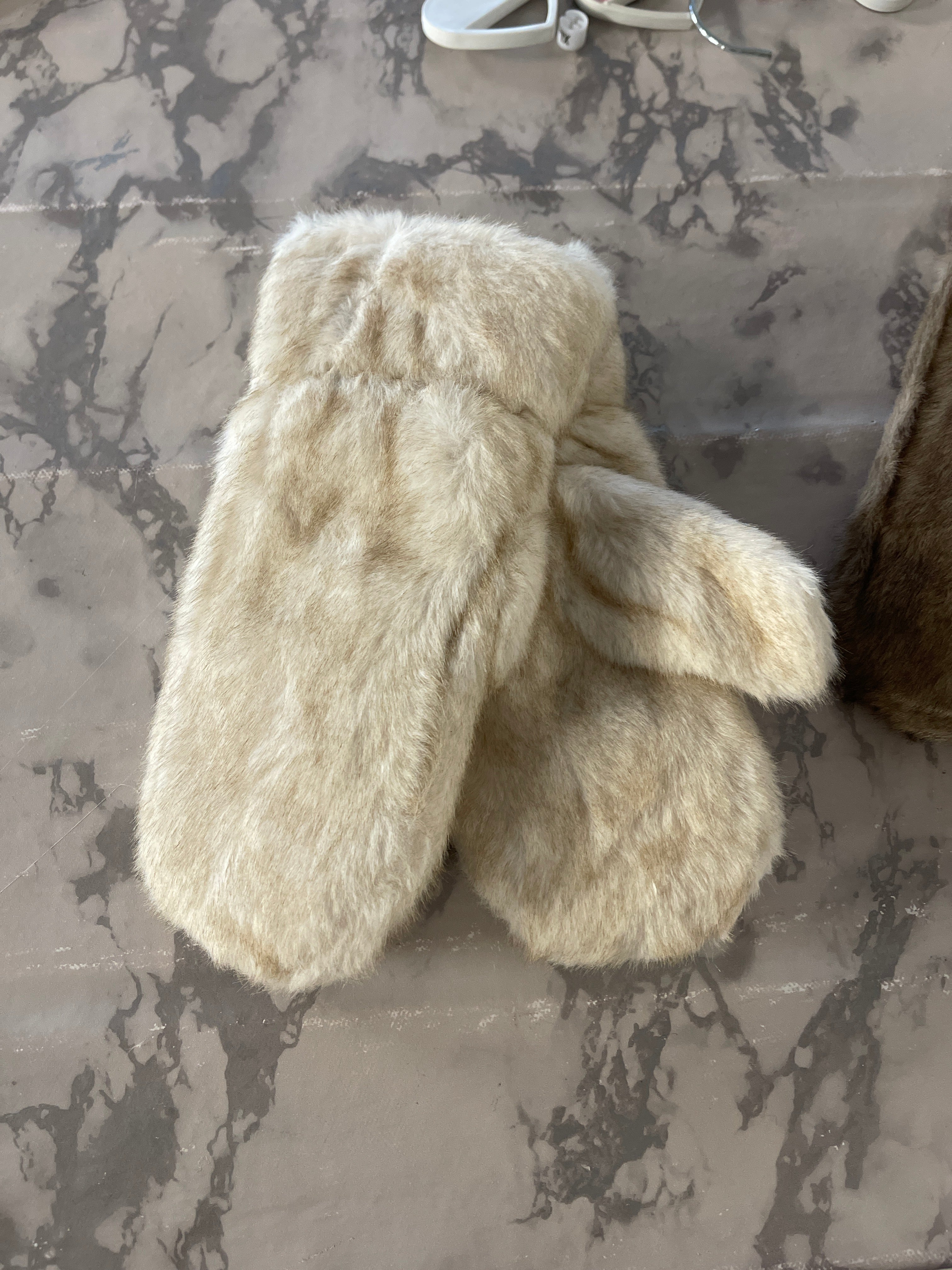 Faux fur pels handsker