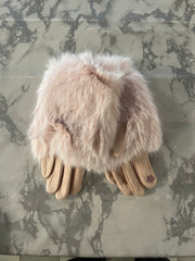 Handsker med faux fur og hægte