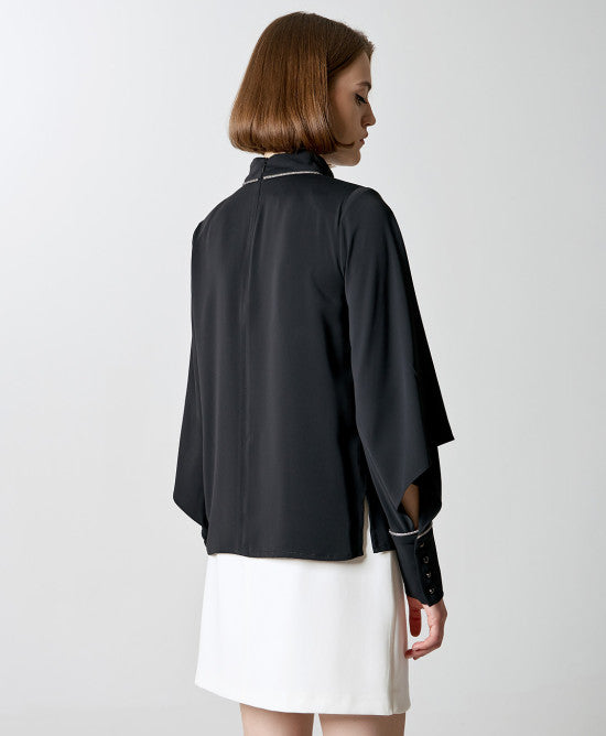 Access Fashion Blouse with rhinestones and sleeves