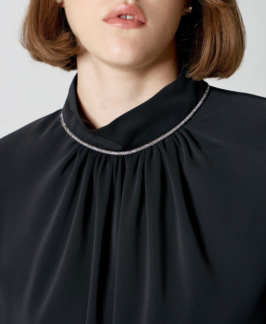 Access Fashion Blouse with rhinestones and sleeves
