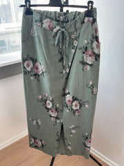 Blomstret maximirakelnederdel - Viskose Nylon Elastan