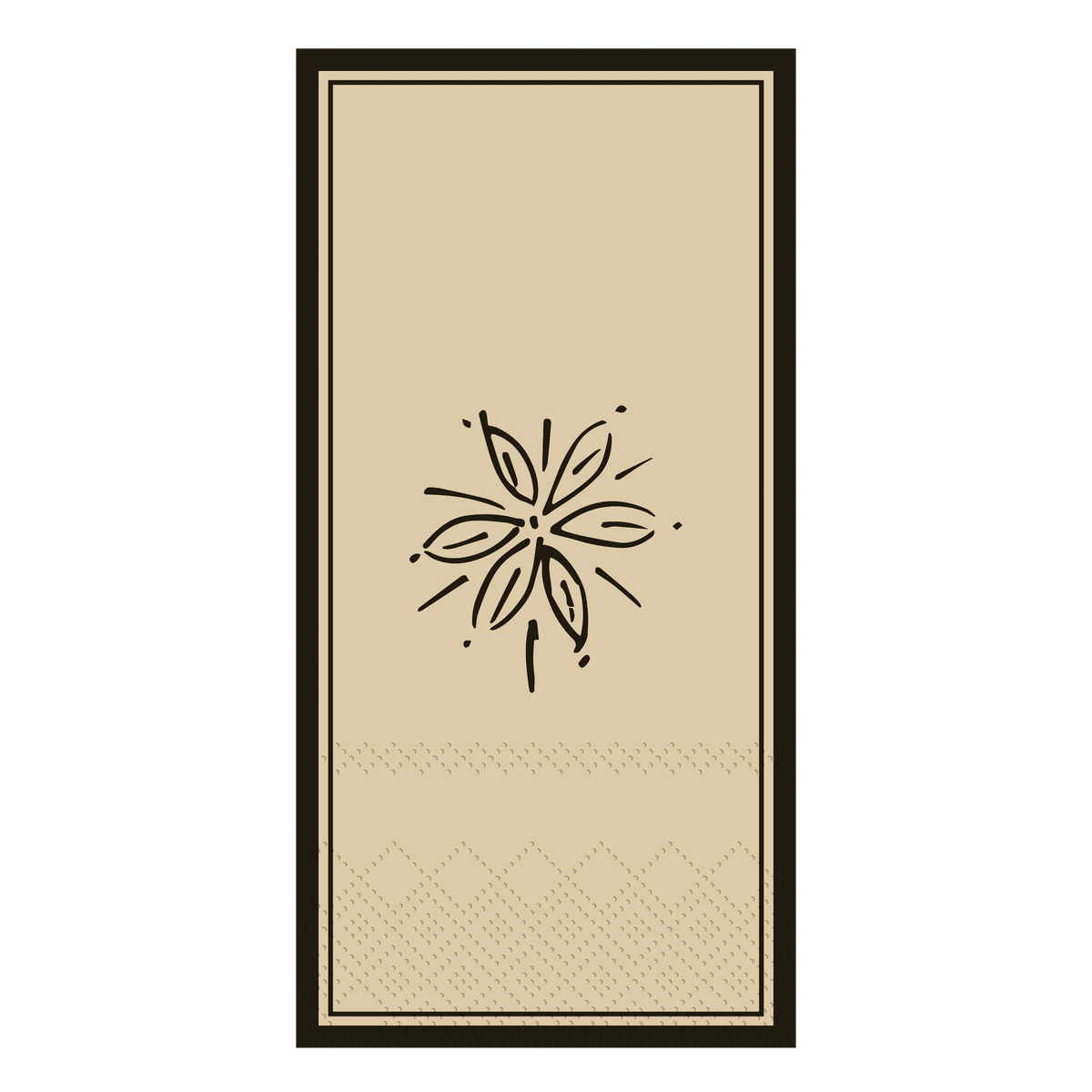 Napkin w. flower L20/W10 cm honey