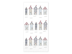 Napkin w. beach houses L20/W10 cm white