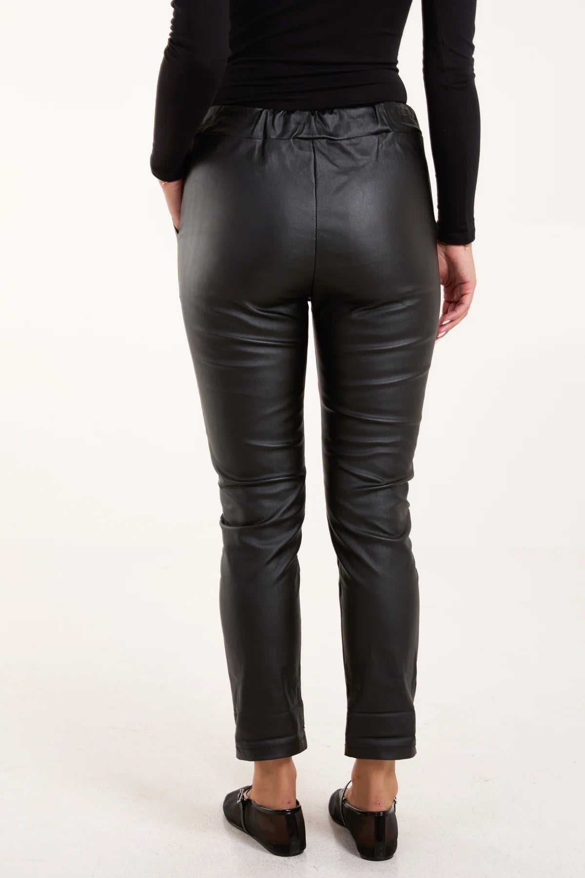 Coated læderlook mirakelbukser