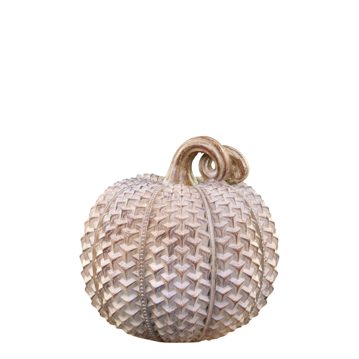 Pumpkin w. gold H14/D13.5 cm antique latte