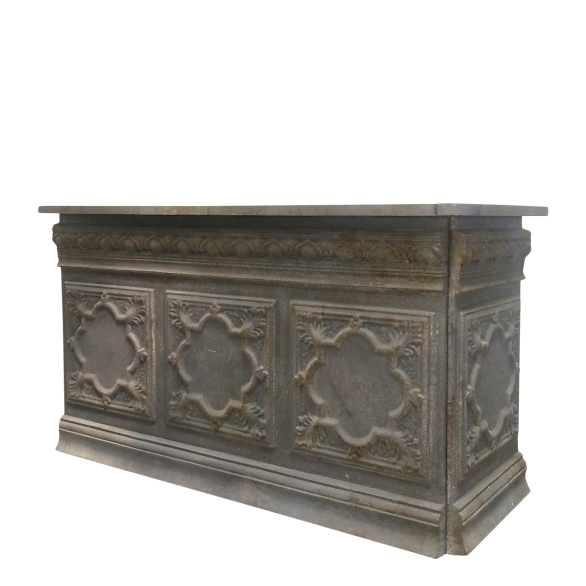 Vintage Desk for shop incl. 1 shelf H118/L217/W76 cm antique mocca