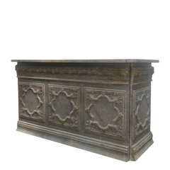 Vintage Desk for shop incl. 1 shelf H118/L217/W76 cm antique mocca