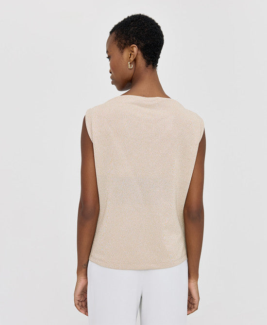 Access Fashion Metallic draperet bluse