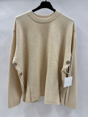 Strikbluse Glimmer, Guldknapper