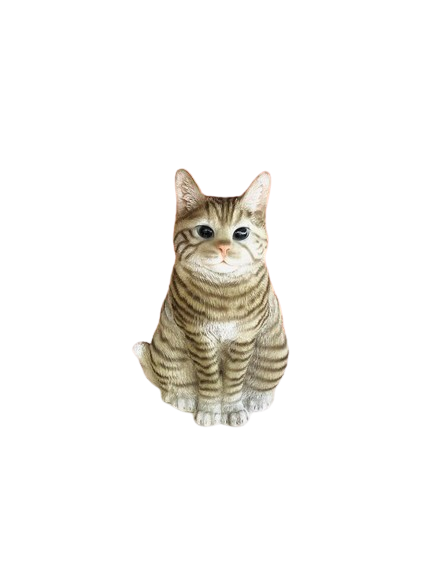 Kat Zittend Creme – Dekorativ figur af siddende kat by T&T