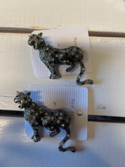 Bling broche leopard guld