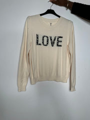 Strikbluse med love perler og bling - ITJULI25