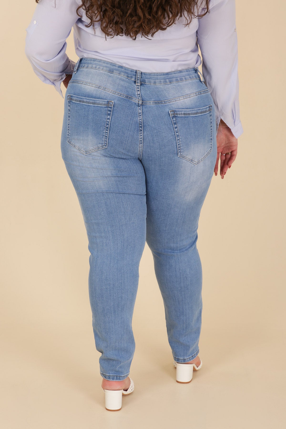 Jeans lys vask plus size by Krone 1